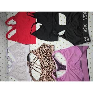 Victorias Secret Pink Lot of  6 XL Bralettes Bra Tops Tanks Sports Bras